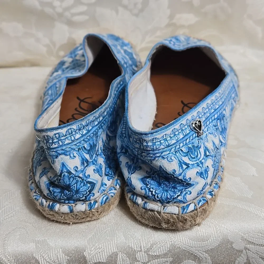 Brighton Blue Espadrilles with Floral Print